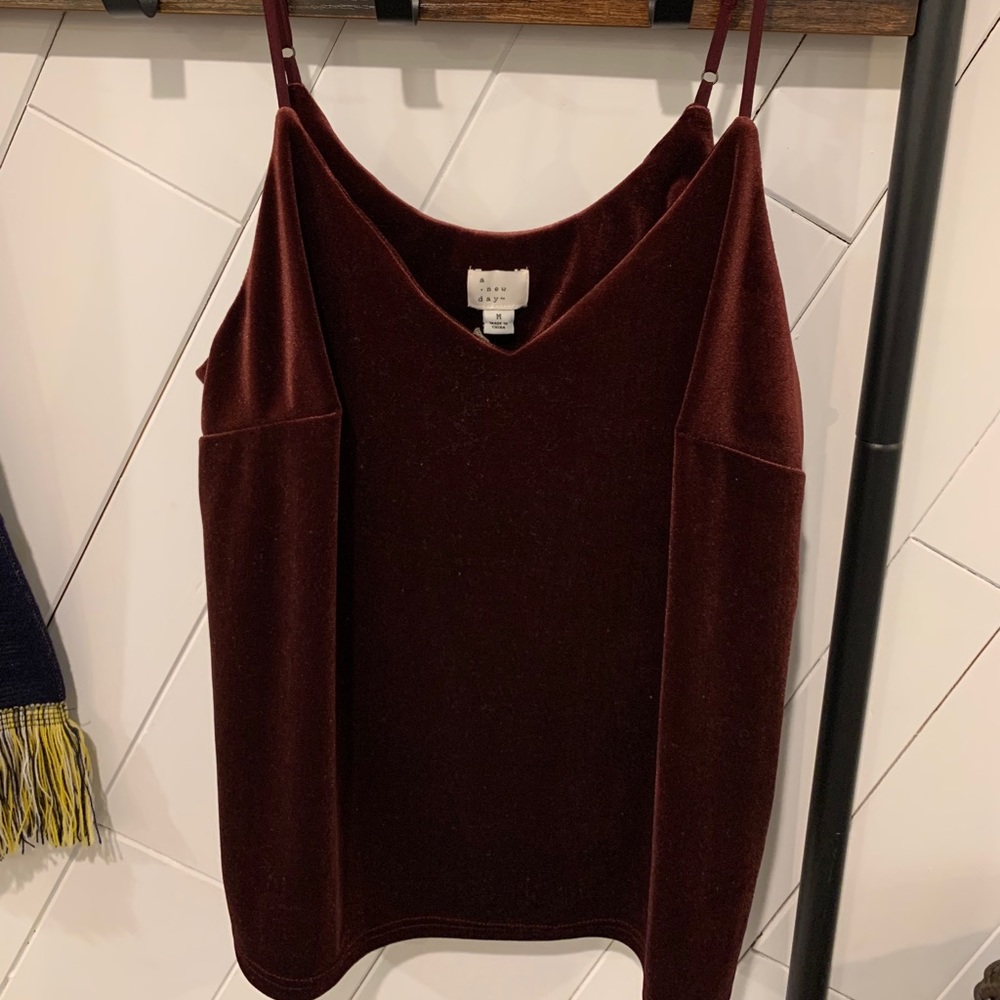Deep Red Velvet Tank